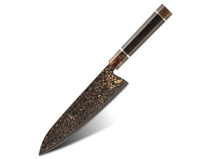 Copper damaškový kuchařský šefkuchařský nůž 02
