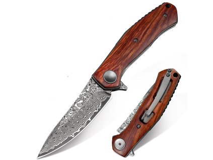 1 Damaškový zavírací nůž linerlock