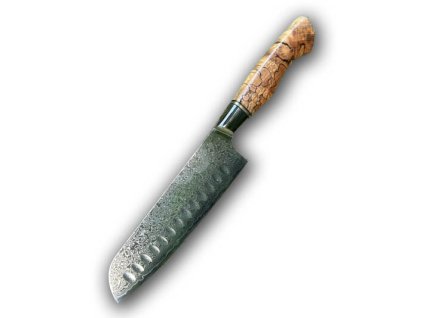 Damaškový santoku nůž Pálený javor