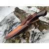Lovecký nůž z peříčkového damašku Fénixova peruť 04
