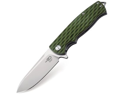 Bestech GRAMPUS D2, stone wash+satin, Green G10 BG02B