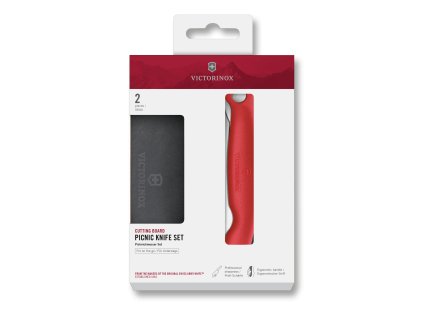 Victorinox Swiss Classic deska & skládací zubatý nůž – Chili Red 6.7191.FC1
