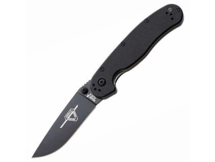 Nóż składany Ontario RAT II czarny AUS-8 z klipem EDC