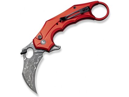 Nóż karambit Civivi Incisor II Damascus czerwony