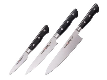 Zestaw Noży Kuchennych SAMURA PRO-S 3 szt. AUS-8 G10