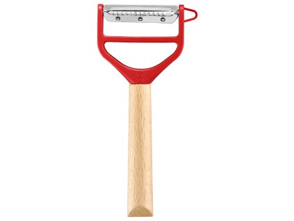 Opinel T-DUO Czerwona – obieraczka z drewnianą rękojeścią