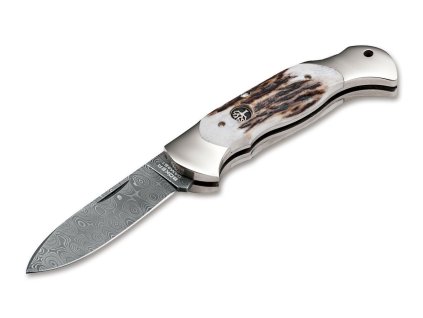 Böker Manufaktur Solingen Scout Spearpoint Stag Damascus 112201DAM