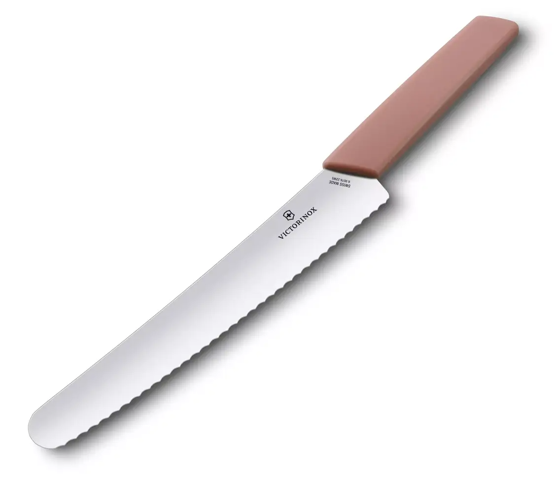 Victorinox Swiss Modern Nôž na pečivo a cukrovinky 22 cm -marhuľovo ružová 6.9076.22W5B