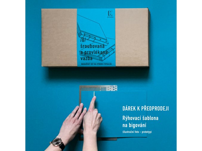 Knihařský set /6/ Šroubovaná a provlékaná vazba + rýhovací šablona (dárek)