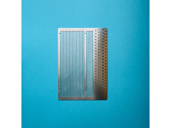 Nerezová rýhovací šablona na bigování a děrování