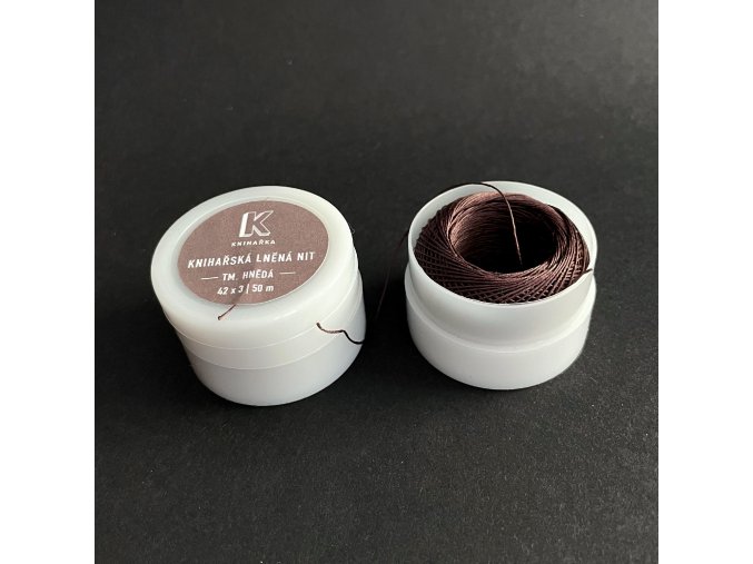 tmave hneda kniharska lnena nit