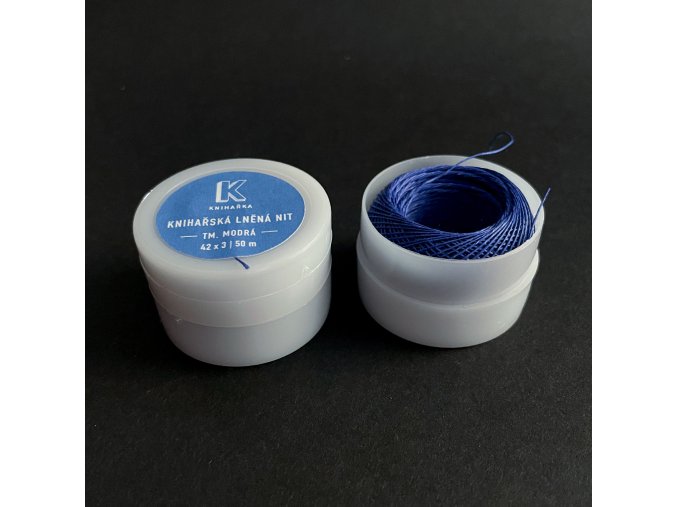 tmave modra kniharska lnena nit