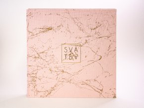 Růžové mramorové svatební album