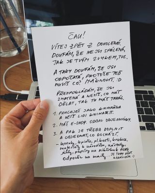 Tak vítej zpět! 🥲😂 Už jedu v běžném režimu, doplňuji chybějící arzenál a třesu se nad bod č. 4. 💪 P. S. Předposlední den...