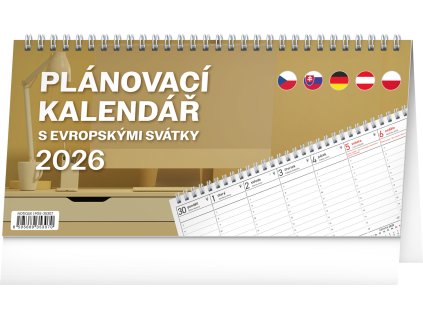 stolni kalendar planovaci s evropskymi svatky 2026 25 x 12 5 cm 474407 45