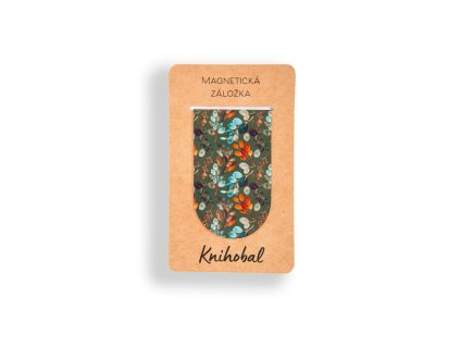 Magnetická záložka hnědé květy knihobal 1
