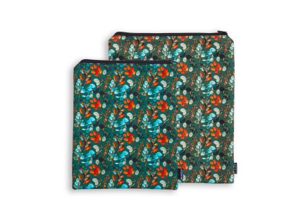 obal pouzdro na knihu tablet knihobal latkové textilní hnědé listy 2