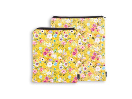 obal pouzdro na knihu tablet knihobal latkové textilní žluté květy 2