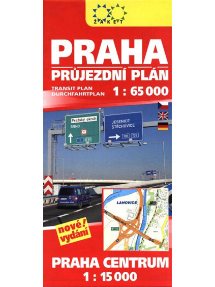 Praha průjezdní plán 1:65 000 + Praha Centrum 1:15 000