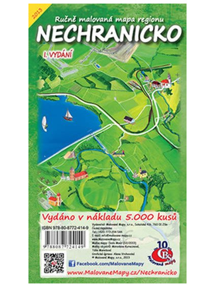 Nechranicko - Ručně malovaná mapa