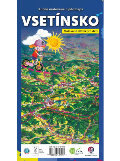 Vsetínsko dětem - Ručně malovaná cyklomapa