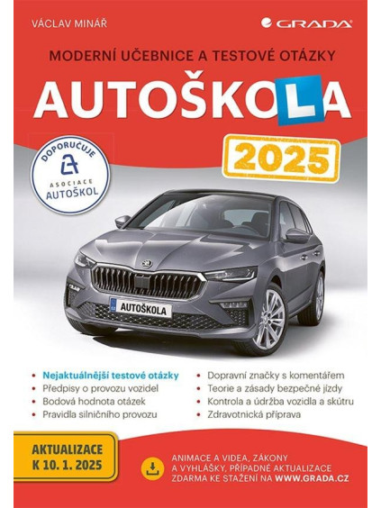 Autoškola 2025 - Moderní učebnice a testové otázky