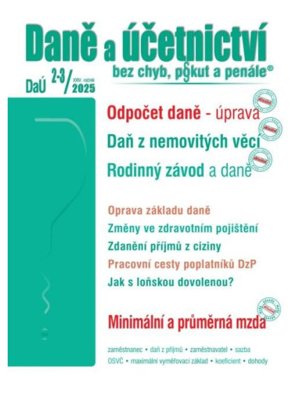 DaÚ 2-3/2025 Odpočet daně - úprava pravidel