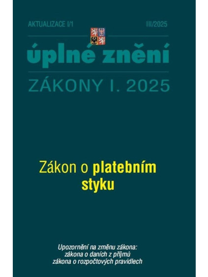Aktualizace I/1 2025 Zákon o platebním styku