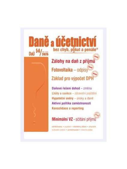 DaÚ č. 5-6/2025 - Zálohy na daň z příjmů