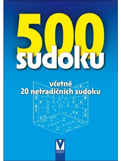 500 sudoku - 6 stupňů obtížnosti včetně 20 netradičních sudoku (modré)