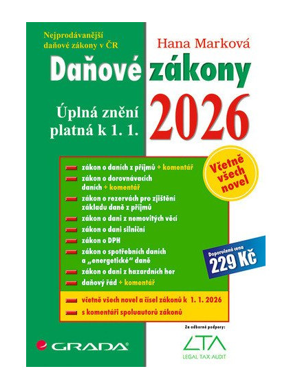 Daňové zákony 2026 - Úplná znění k 1. 1. 2026