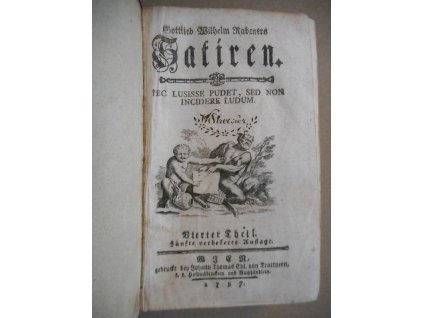 1787 - SATIREN - Gottlieb Wilhelm Rabener, 8 rytin