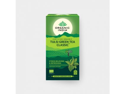 Ajurvédský čaj Tulsi se zeleným čajem Organic India 25 sáčků