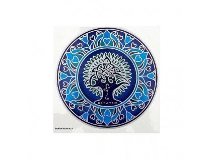 Sluneční mandala nálepka na okno Strom života (Sunseal V Earth Mandala), 14cm