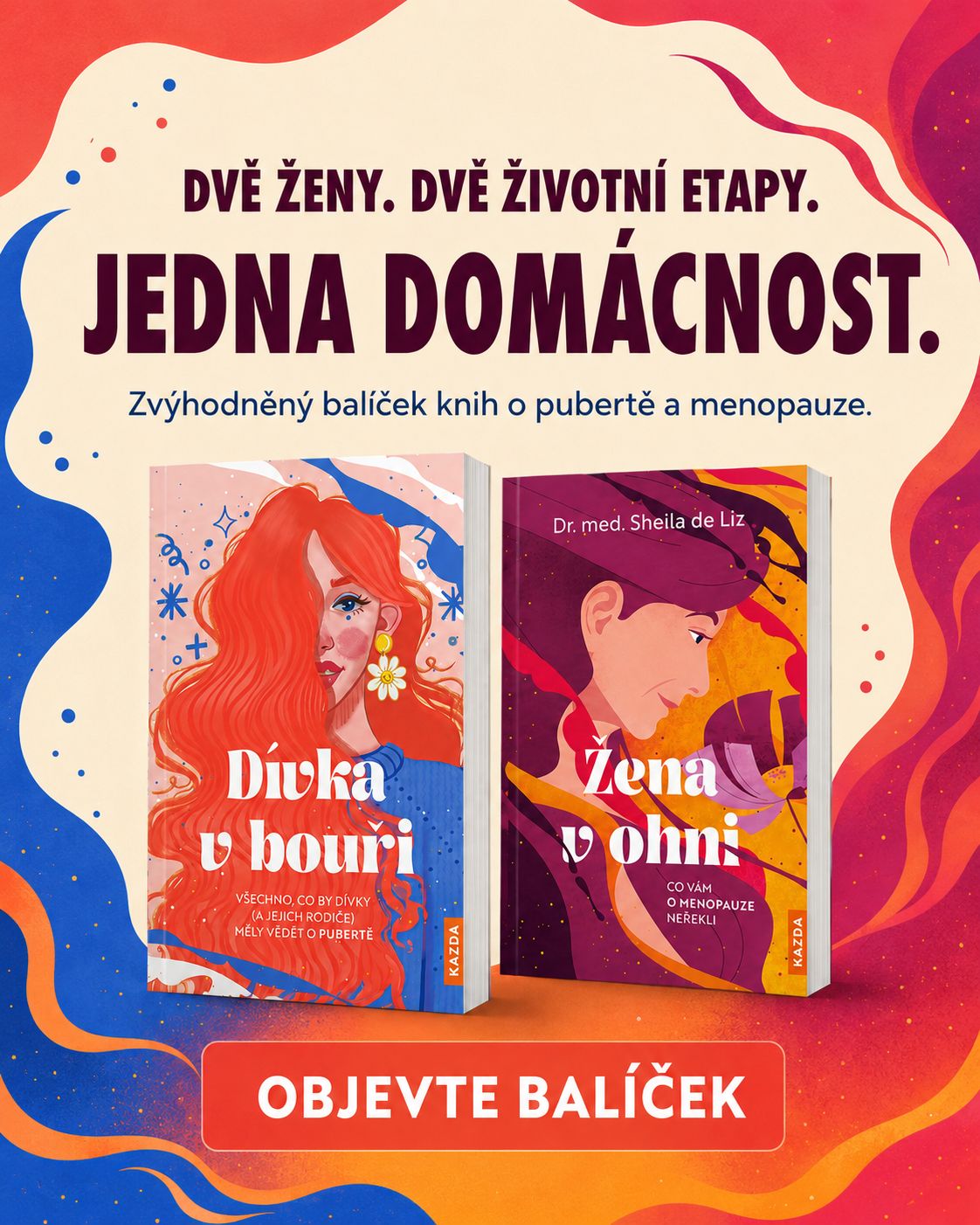 výhodný balíček knih Žena v ohni a Dívka v bouři