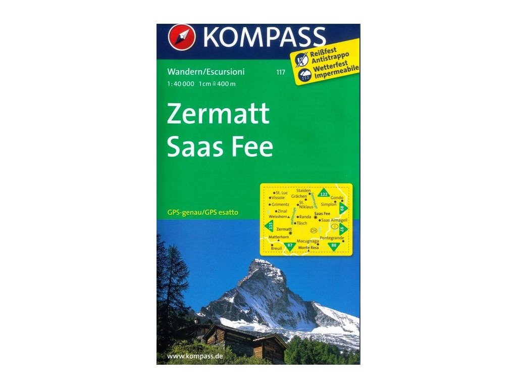 Zermatt, Saas Fee (Kompass - 117)