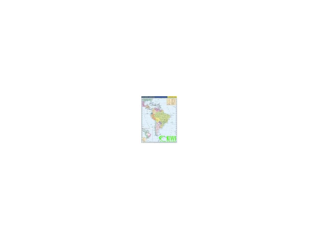 školní mapa na lavici Jižní Amerika - polit., obrysová, A3