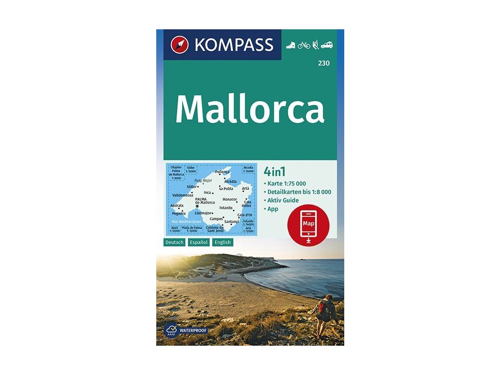 Mallorca, turistická mapa (Kompass 230)