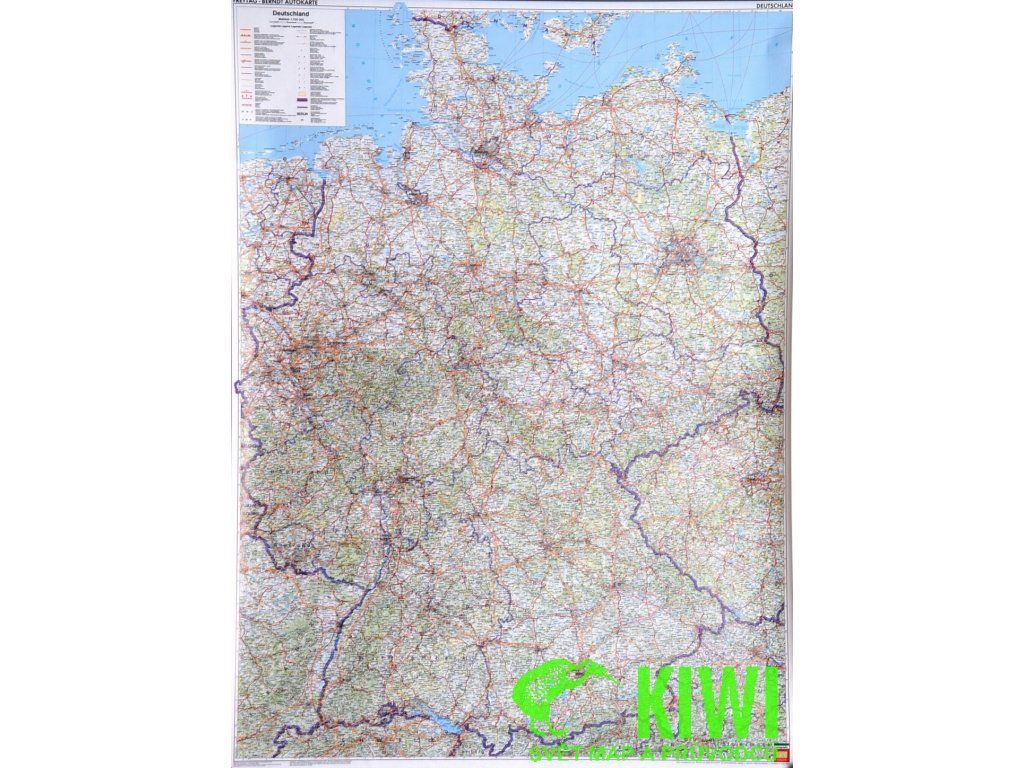 nástěnná mapa Německo - lišta, 94x125 cm