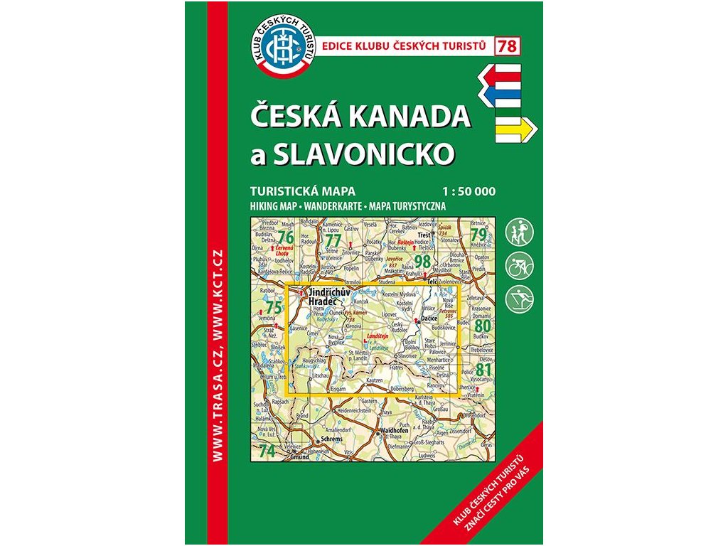 Česká Kanada a Slavonicko -  mapa KČT č.78