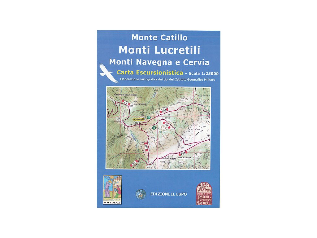 mapa Monte Catillo,Monti Lucretili 1:25 t.