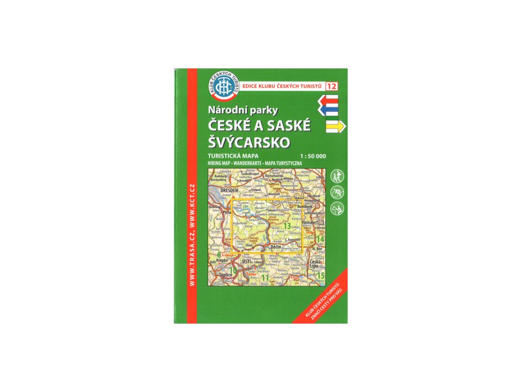 NP České a Saské Švýcarsko -  mapa KČT č.12