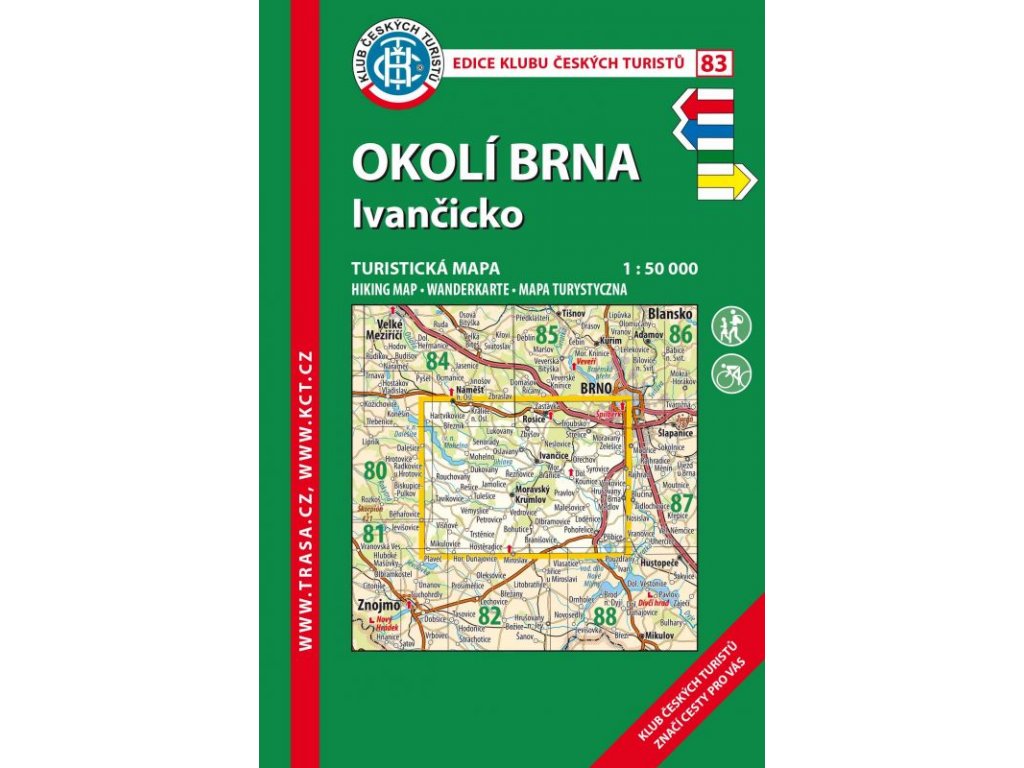 Okolí Brna -  Ivančicko -  mapa KČT č.83