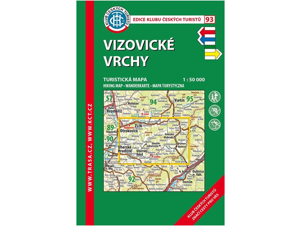 Vizovické vrchy -  mapa KČT č.93