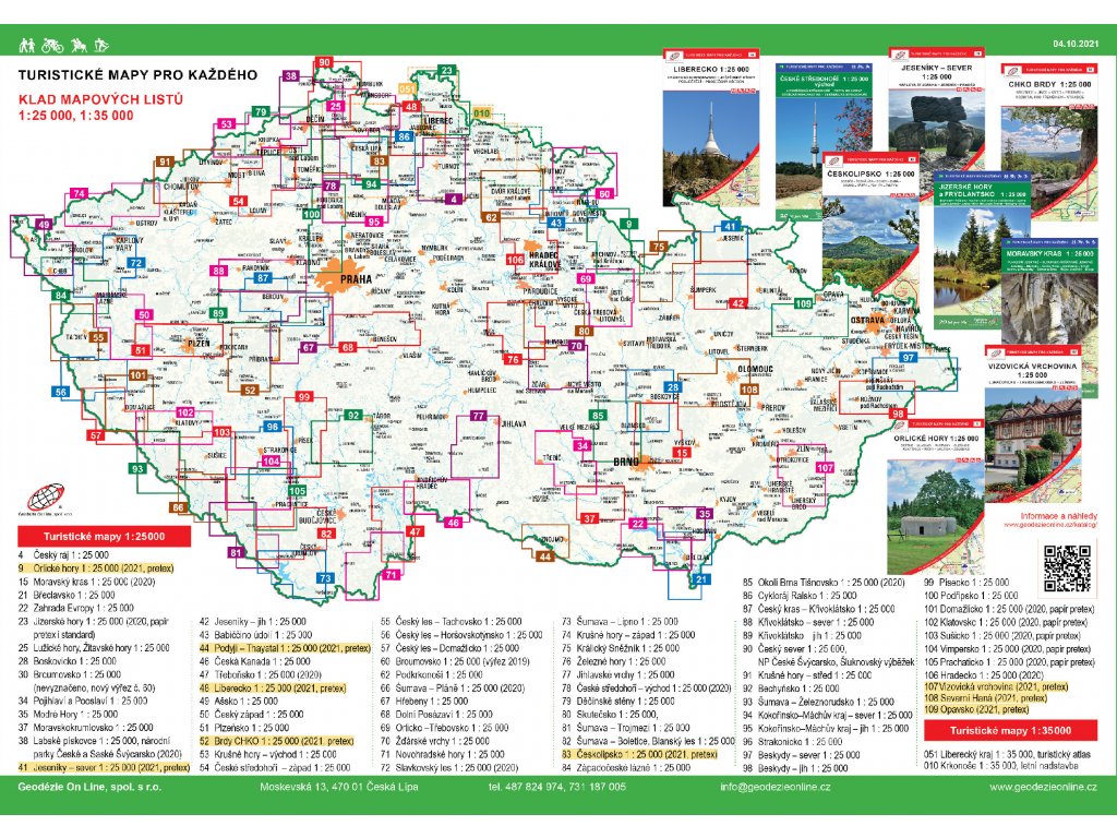 Vizovická vrchovina - turistická mapa