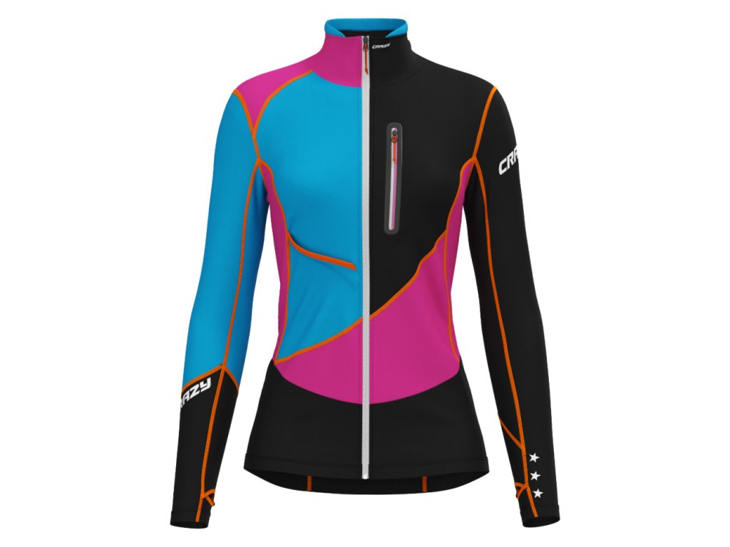 Crazy mikina Oxygen - dámská - černá/modrá/růžová (Velikost L)