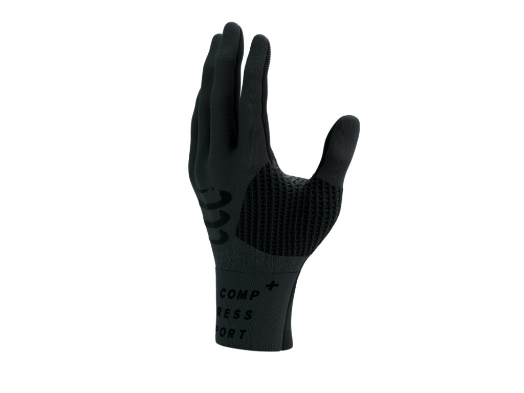 Compressport rukavice 3D Thermo Gloves - černá/šedá (Velikost L/XL)