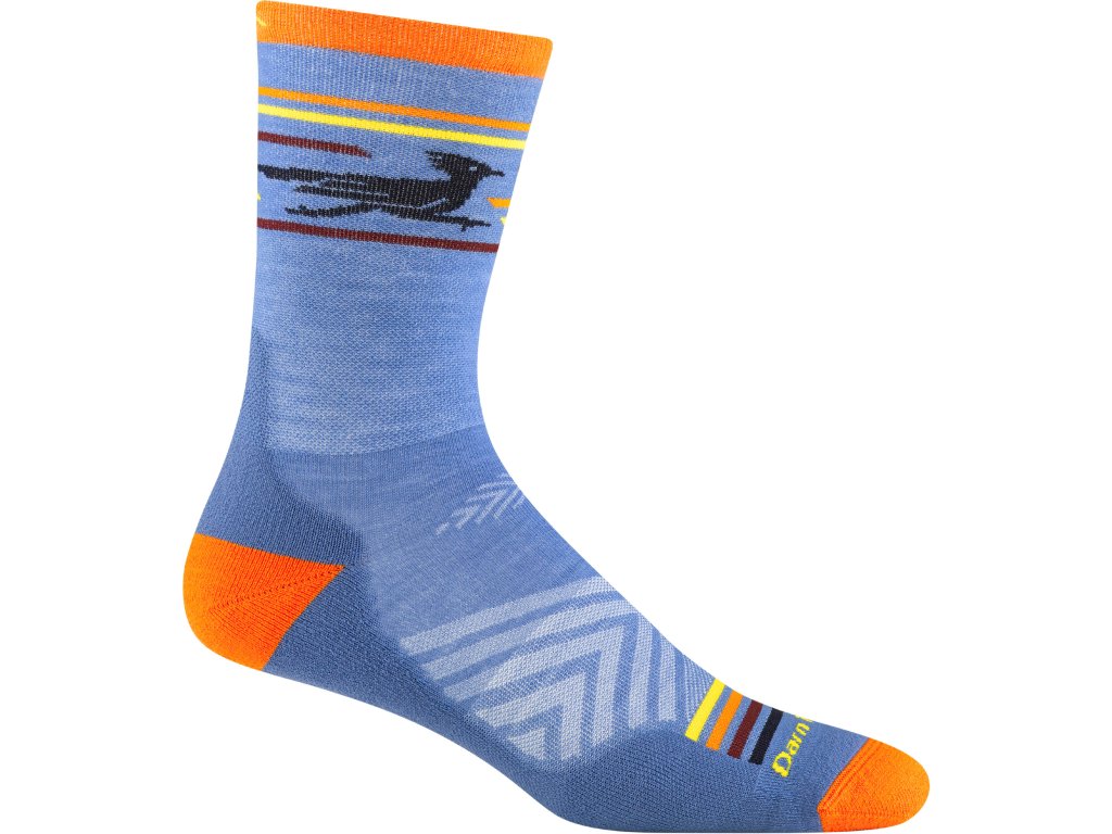Darn Tough ponožky RUN MICRO CREW ULTRA Lightweight s výstelkou - pánské - modré/oranžové (Velikost L)