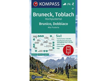 Bruneck , Toblach , Hochpustertal, Brunico , Dobbiaco , Alta Pusteria (Kompass - 57)