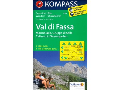 Val di Fassa, Marmolada, Gruppo di Sella, Catinaccio, Rosengarten (Kompass - 686)